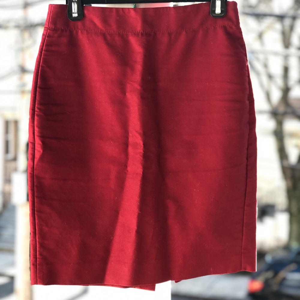 J Crew burgundy pencil skirt